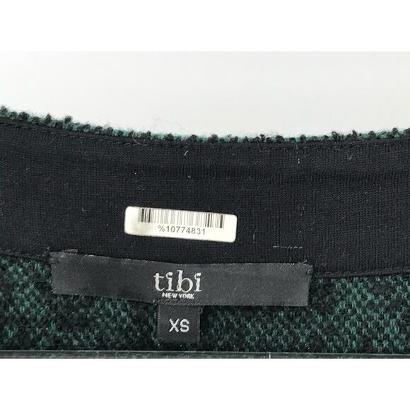 Tibi Detachable Peplum Top Womens XS Green Black Short Sleeve - Picture 3 of 7